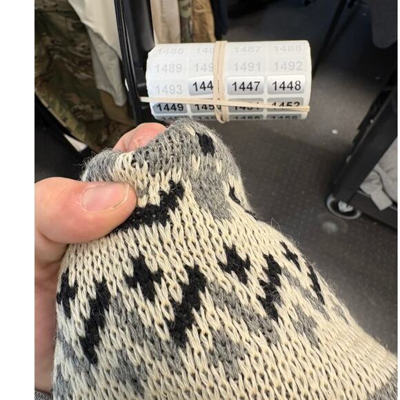 Vintage 60s Jersild Cardigan Sweater Womens Medium Gray Wool Knit Retro Aztec - Picture 10 of 10